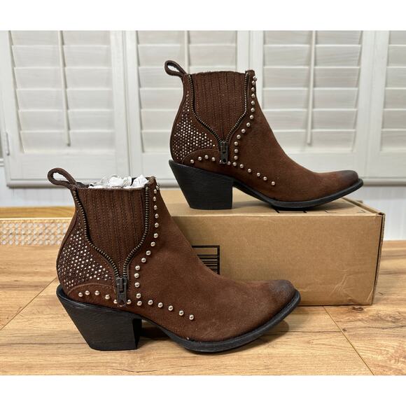 Old Gringo Cambria Boots Brown Soft Suede Leather Size 6.5/7 NWOB Chic Western - Picture 2 of 16